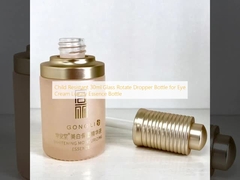 Child Resistant 30ml Glass Rotate Dropper Bottle for Eye Cream Luxury Essence Bottle