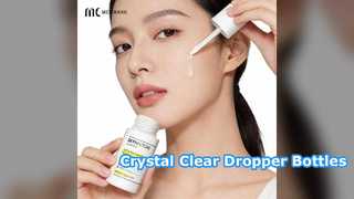 Flaconi contagocce cristallini per la cura della pelle